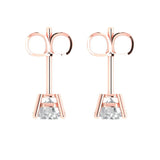 1.5 ct Brilliant Round Cut Solitaire Studs Natural Diamond Stone Clarity SI1-2 Color G-H Rose Gold Earrings Push back