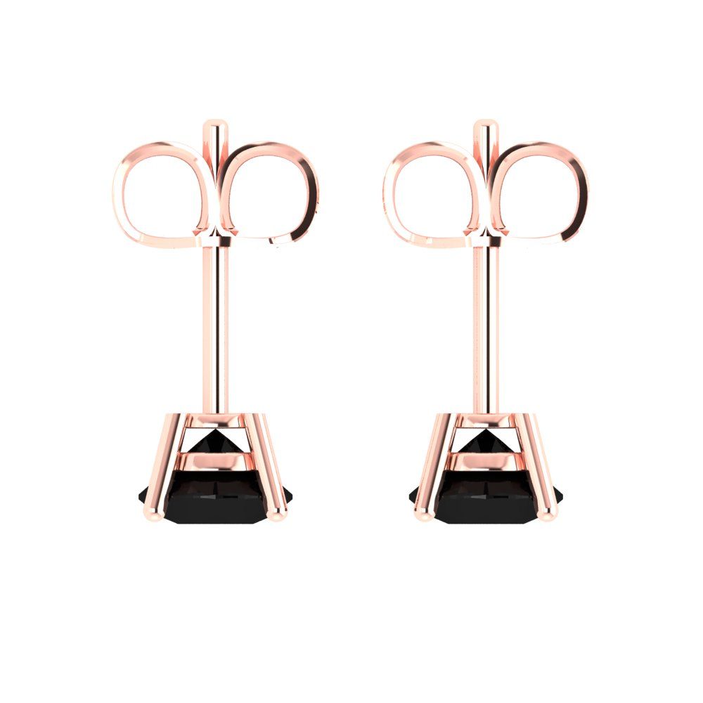 2cttw Round Cut Natural Onyx Gold-Plated 925 Silver Push Back Stud Earrings