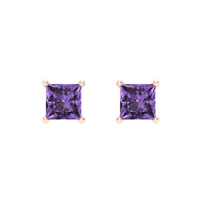 1.5cttw Alexandrite Gold-Plated 925 Silver Screw Back Stud Earrings