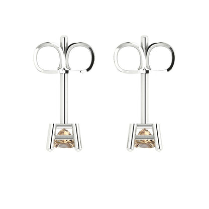 0.5cttw Princess Cut Yellow Moissanite Gold-Plated 925 Silver Push Back Stud Earrings