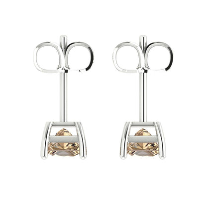 1cttw Princess Cut Yellow Moissanite Gold-Plated 925 Silver Push Back Stud Earrings