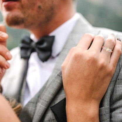 1.72 cttw Natural Morganite Three-Stone Engagement Ring - Solid Gold (Round Cut,6.5mm)