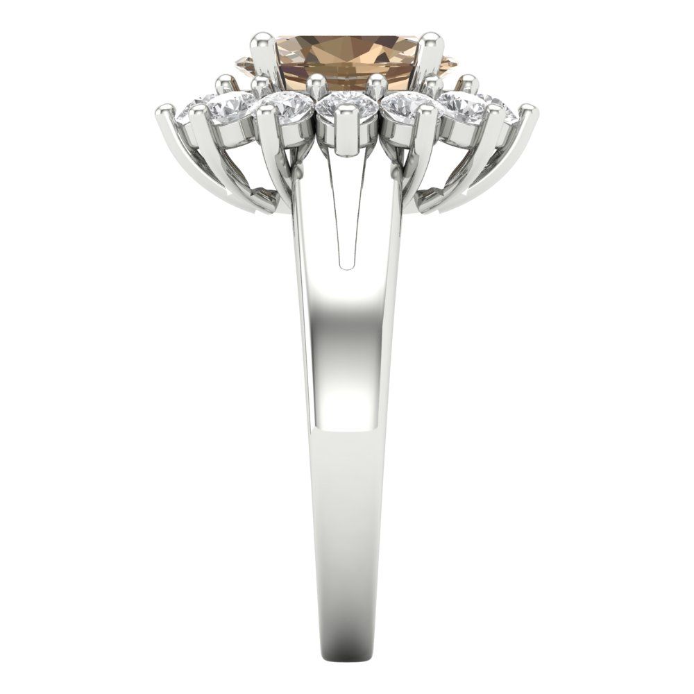 2.72 cttw Yellow Moissanite Hidden Halo Engagement Ring - Solid Gold (Oval Cut,9x7mm)