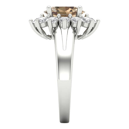 2.72 cttw Yellow Moissanite Hidden Halo Engagement Ring - Solid Gold (Oval Cut,9x7mm)