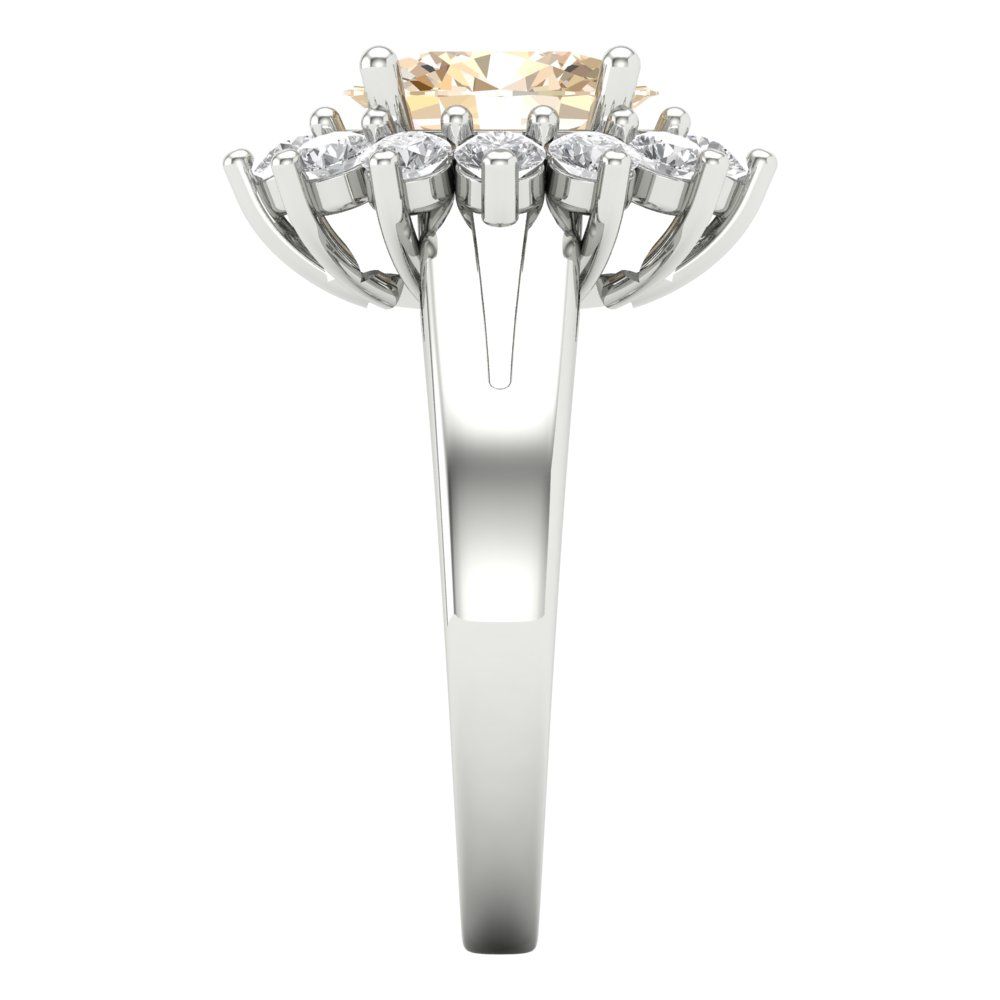 2.72 cttw Natural Morganite Hidden Halo Engagement Ring - Solid Gold (Oval Cut,9x7mm)