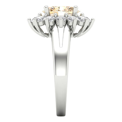 2.72 cttw Natural Morganite Hidden Halo Engagement Ring - Solid Gold (Oval Cut,9x7mm)