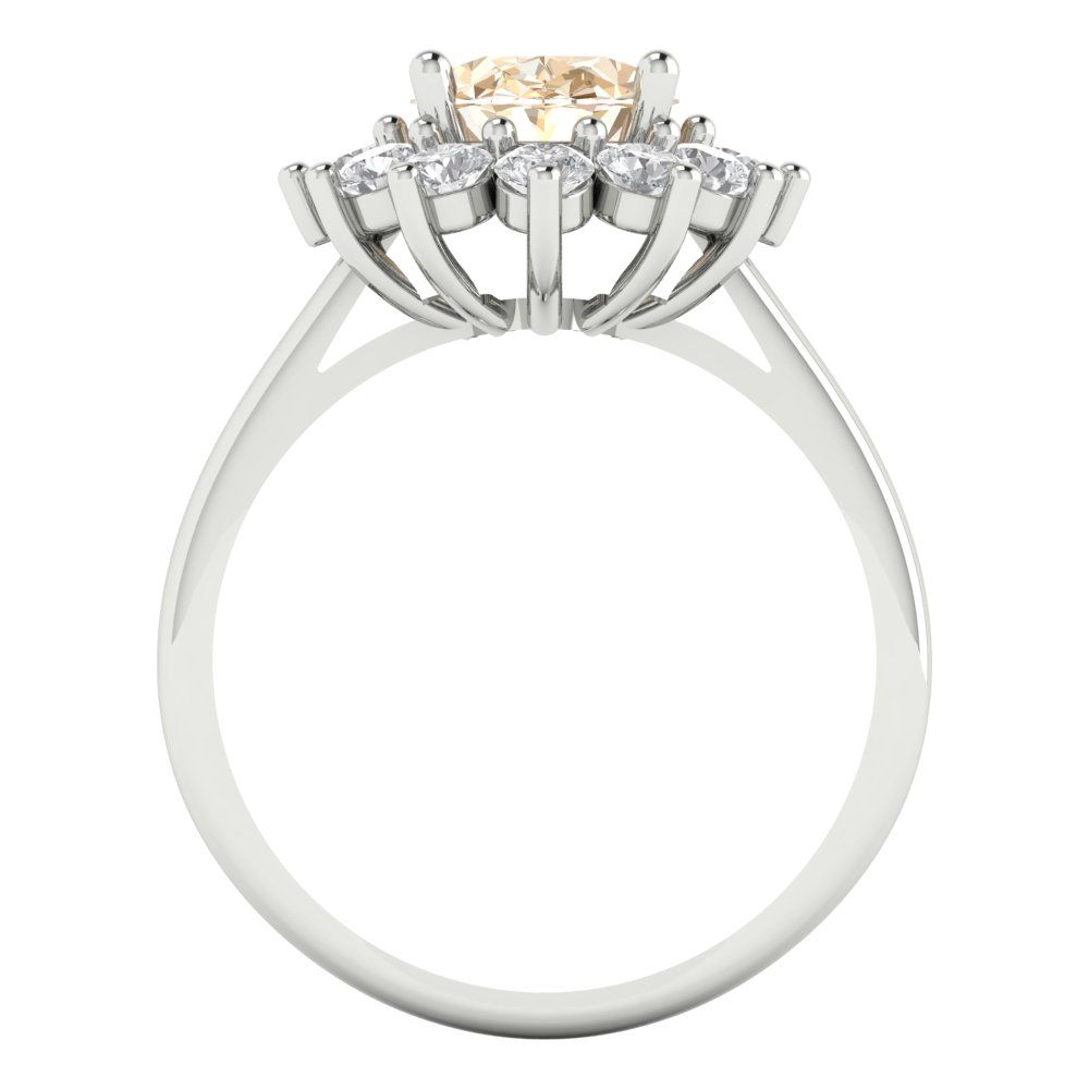 2.72 cttw Natural Morganite Hidden Halo Engagement Ring - Solid Gold (Oval Cut,9x7mm)