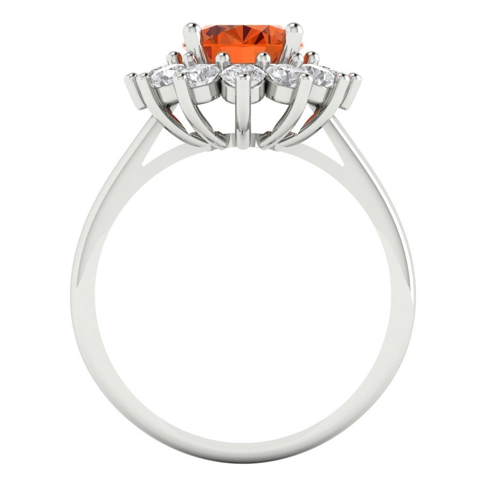 2.72 cttw Simulated Ruby Hidden Halo Engagement Ring - Solid White Gold (VVS1, Oval Cut,9x7mm)