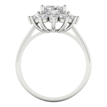 2.72 cttw Certified Moissanite Hidden Halo Engagement Ring - Solid Gold (VVS1, D-F,Oval Cut,9x7mm)
