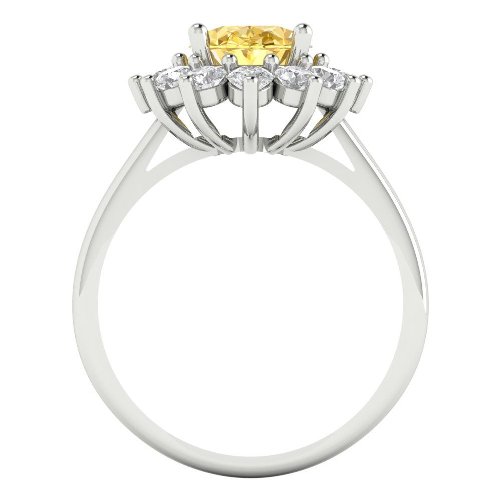 2.72 cttw Natural Citrine Hidden Halo Engagement Ring - Solid Gold (Oval Cut,9x7mm)