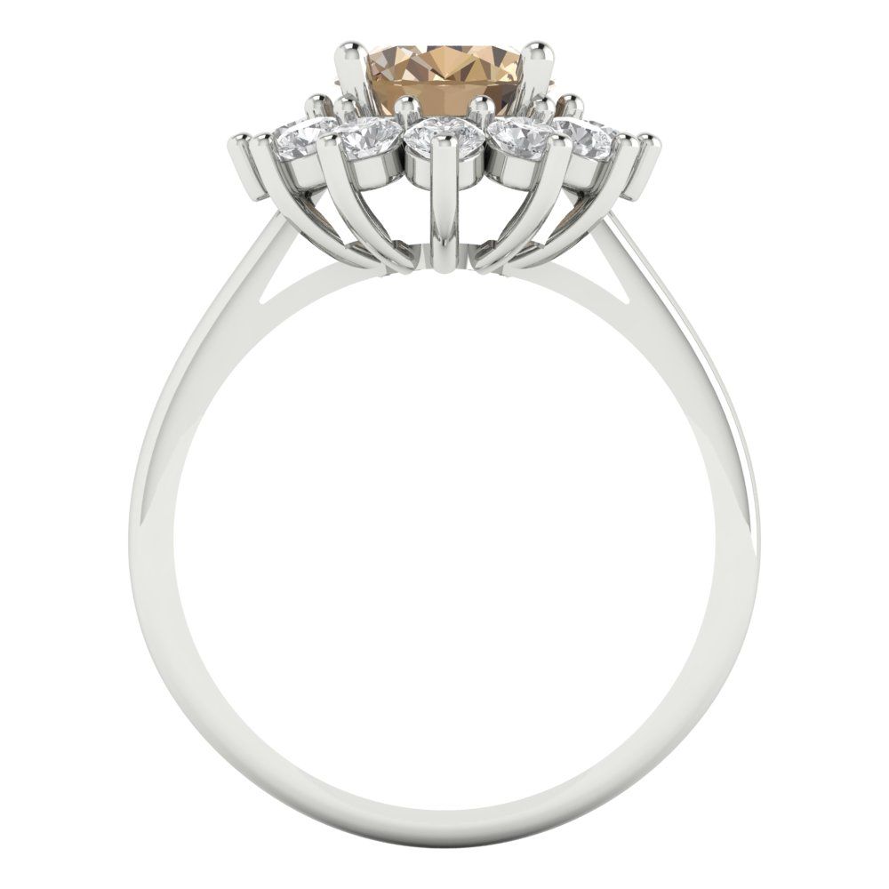 2.72 cttw Yellow Moissanite Hidden Halo Engagement Ring - Solid Gold (Oval Cut,9x7mm)