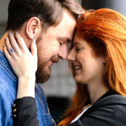 2.72 cttw Simulated Alexandrite Hidden Halo Engagement Ring - Solid White Gold (VVS1, Oval Cut,9x7mm)