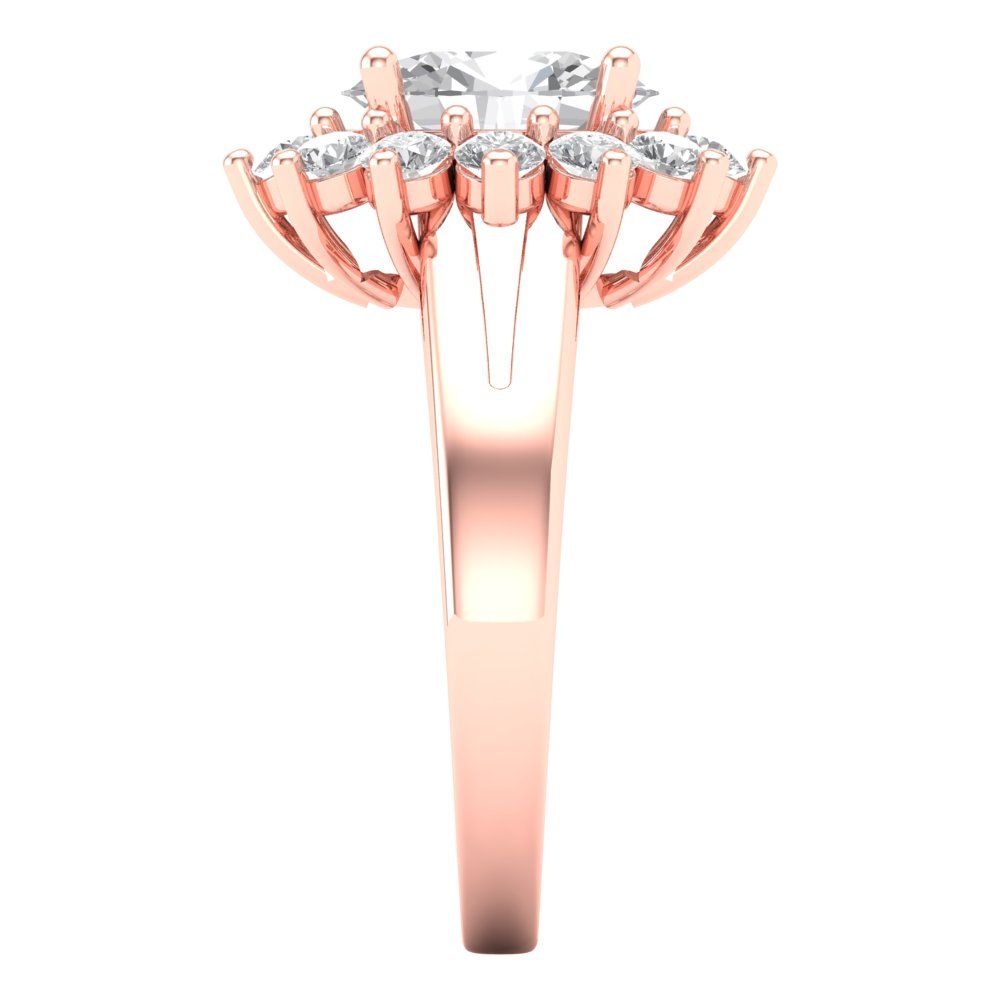 2.72 cttw Certified Moissanite Hidden Halo Engagement Ring - Solid Gold (VVS1, D-F,Oval Cut,9x7mm)