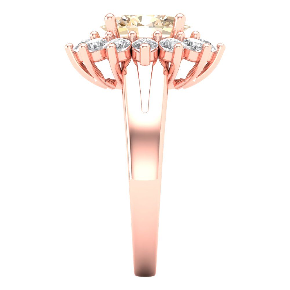 2.72 cttw Natural Morganite Hidden Halo Engagement Ring - Solid Gold (Oval Cut,9x7mm)