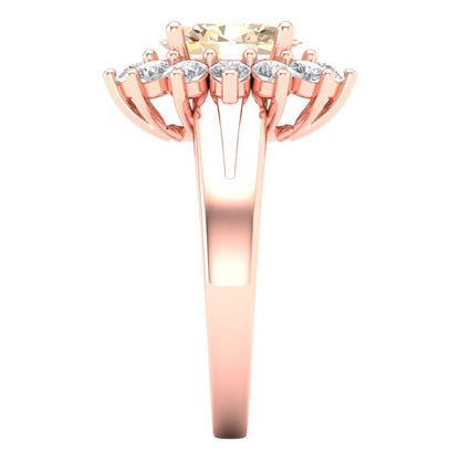 2.72 cttw Natural Morganite Hidden Halo Engagement Ring - Solid Gold (Oval Cut,9x7mm)