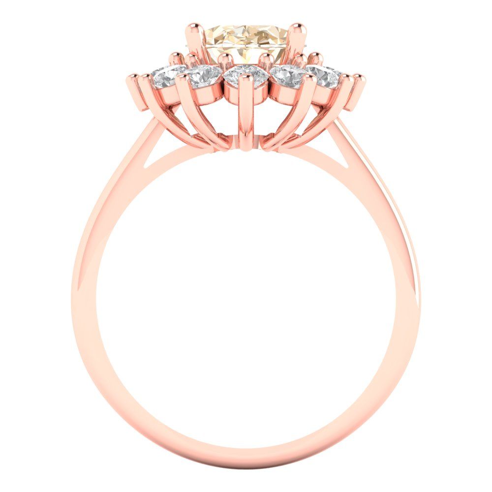 2.72 cttw Natural Morganite Hidden Halo Engagement Ring - Solid Gold (Oval Cut,9x7mm)