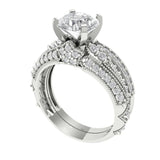 1.99 ct Brilliant Round Cut Natural Diamond Stone Clarity SI1-2 Color G-H White Gold Solitaire with Accents Bridal Set