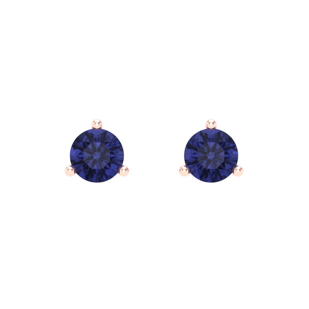 1 ctw Tanzanite Studs Earrings | 5mm Round Cut White Gold Screw back | December Birthstone