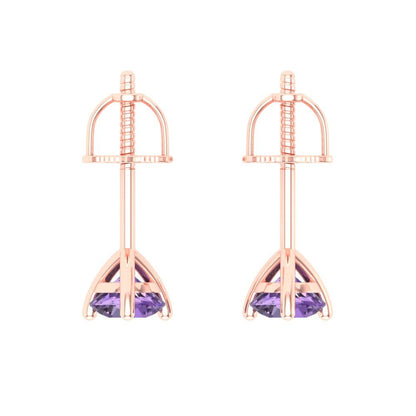 1cttw Alexandrite Gold-Plated 925 Silver Screw Back Stud Earrings