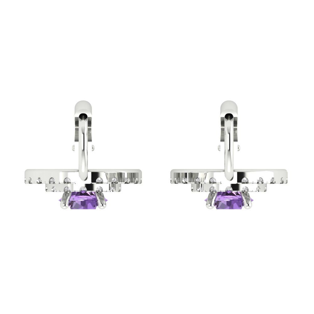 1.35cttw Alexandrite Gold-Plated 925 Silver Lever Back Drop Dangle Earrings