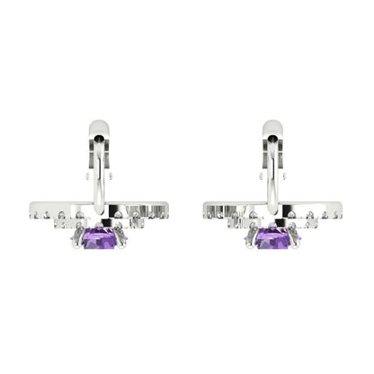 1.35cttw Alexandrite Gold-Plated 925 Silver Lever Back Drop Dangle Earrings