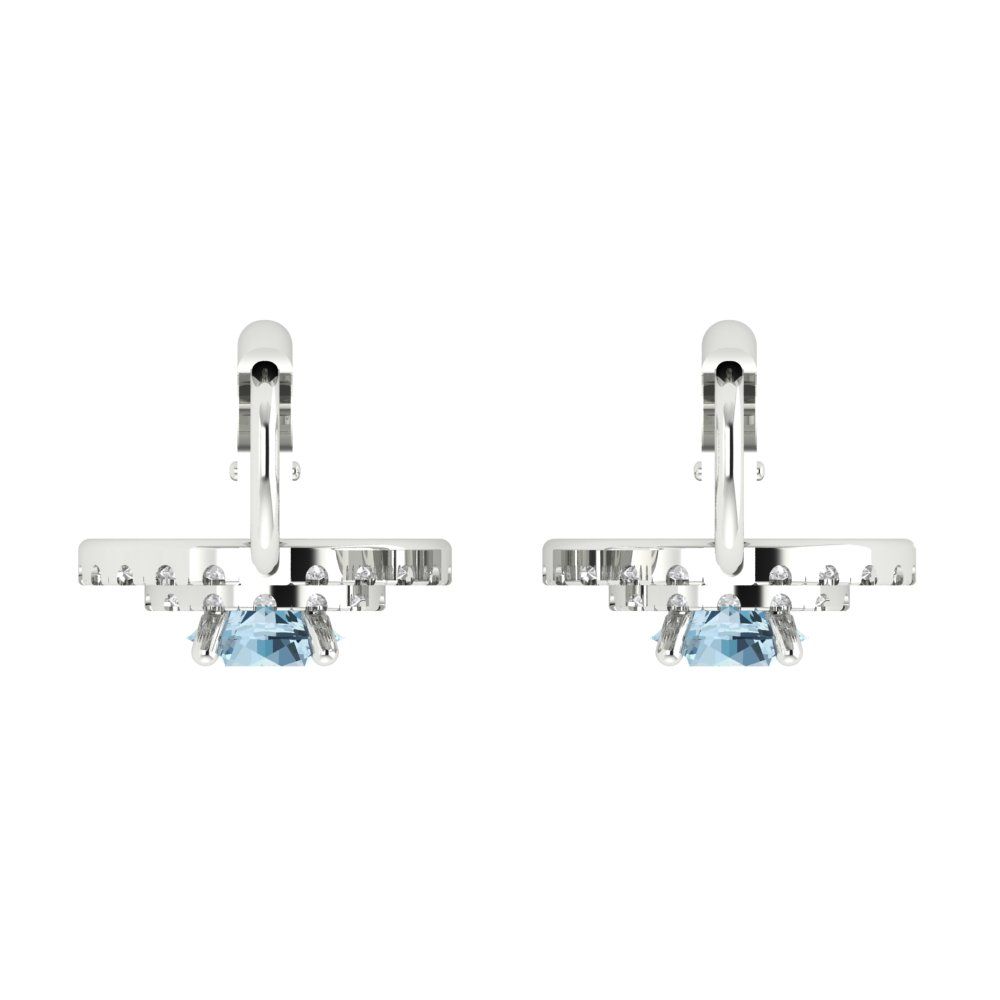 1.35cttw Aquamarine Gold-Plated 925 Silver Lever Back Drop Dangle Earrings