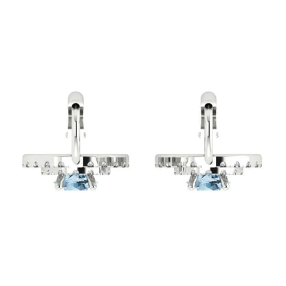 1.35cttw Aquamarine Gold-Plated 925 Silver Lever Back Drop Dangle Earrings