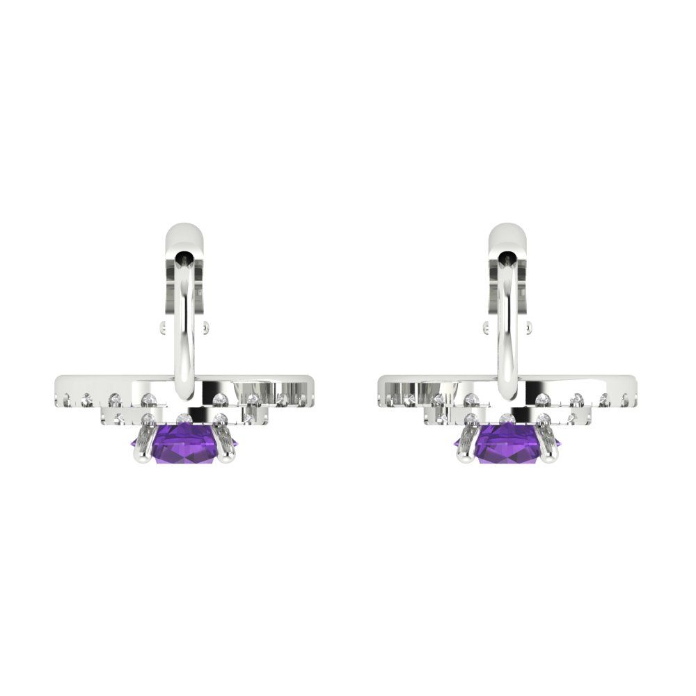 1.35cttw Amethyst Gold-Plated 925 Silver Lever Back Drop Dangle Earrings