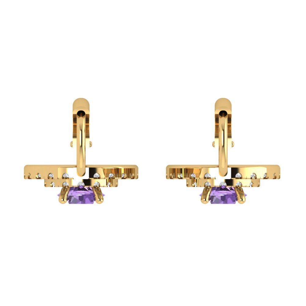 1.35cttw Alexandrite Gold-Plated 925 Silver Lever Back Drop Dangle Earrings