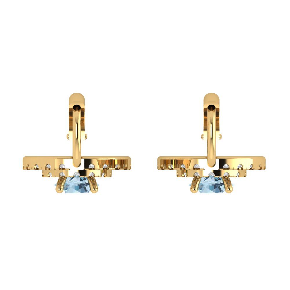 1.35cttw Aquamarine Gold-Plated 925 Silver Lever Back Drop Dangle Earrings