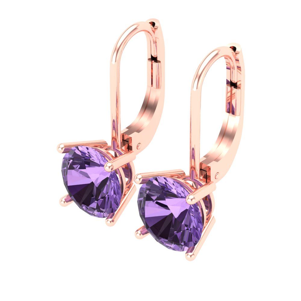 4cttw Alexandrite Gold-Plated 925 Silver Lever Back Drop Dangle Earrings