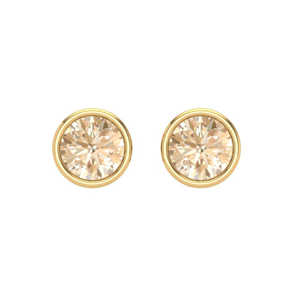 2 ctw Morganite Studs Earrings | 6.5mm Round Cut White Gold Screw back | February Birthstone