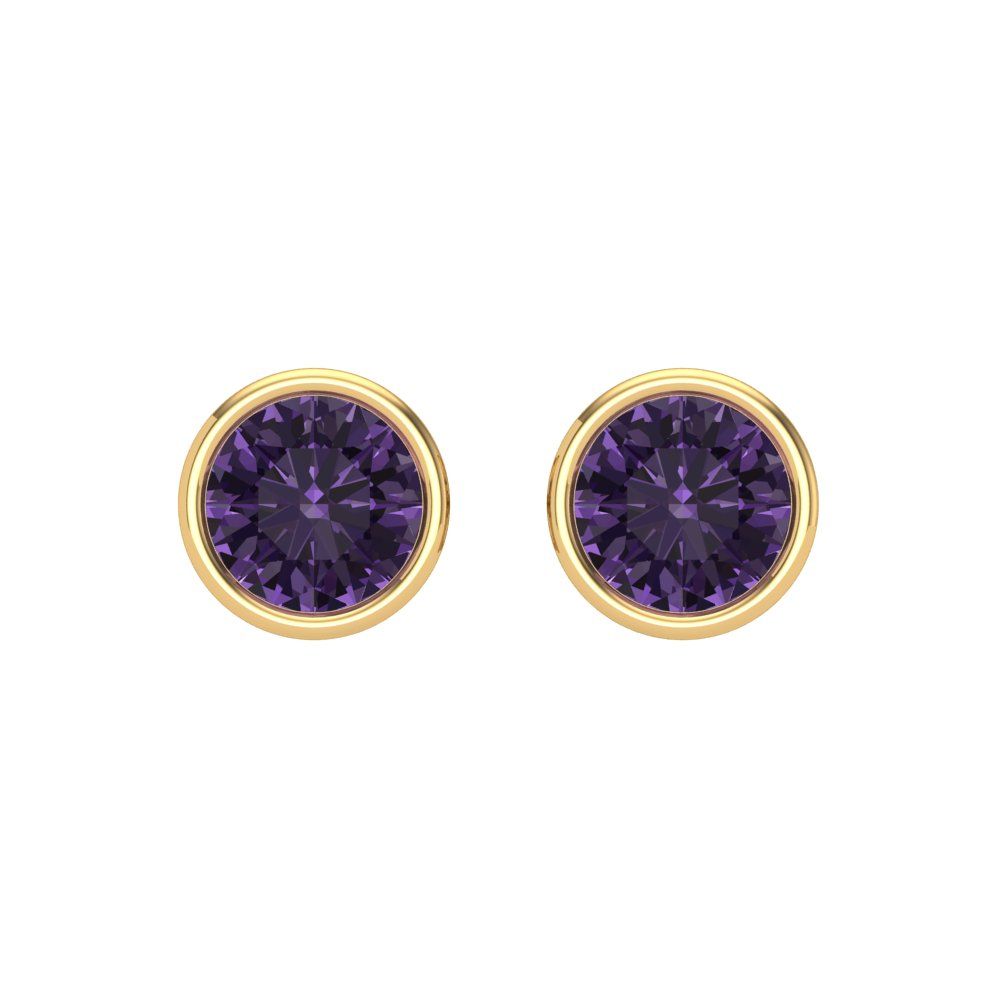 2cttw Alexandrite Gold-Plated 925 Silver Screw Back Stud Earrings