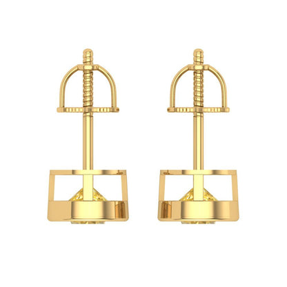 2 ctw Yellow Zirconia Studs Earrings | 6.5mm Round Cut White Gold Screw back | April Birthstone