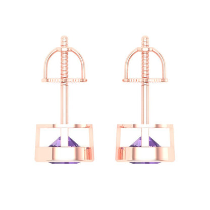 2cttw Alexandrite Gold-Plated 925 Silver Screw Back Stud Earrings