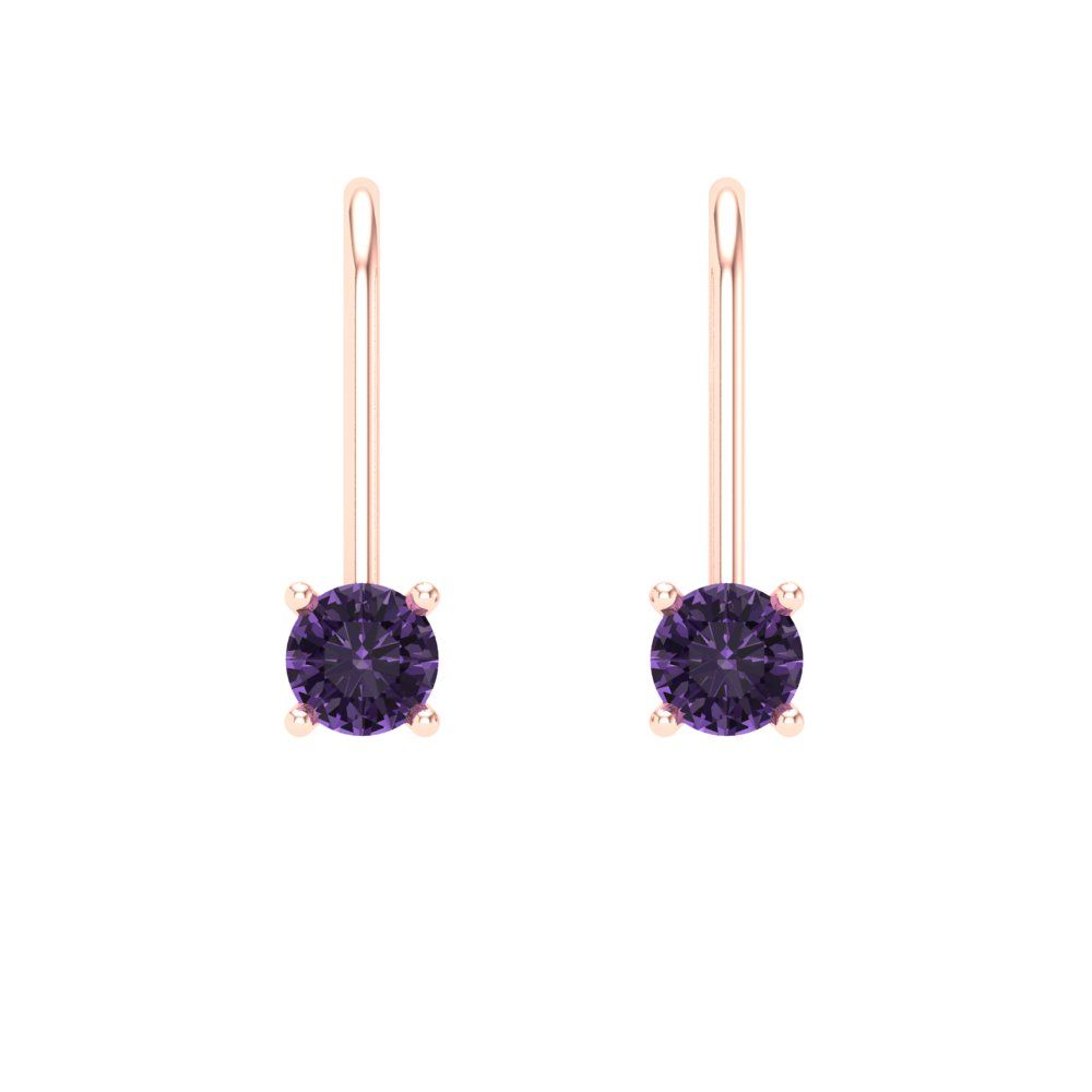 0.2cttw Alexandrite Gold-Plated 925 Silver Lever Back Drop Dangle Earrings