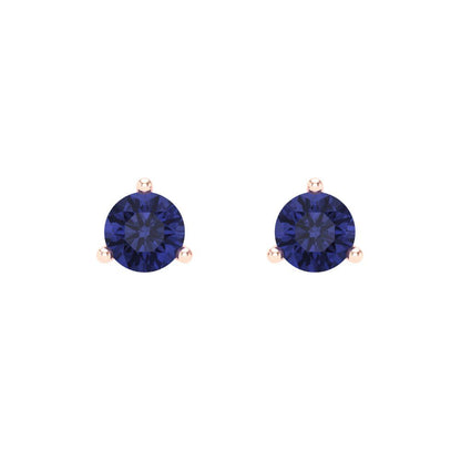 0.5 ctw Tanzanite Studs Earrings | 4.0mm Round Cut White Gold Screw back | December Birthstone