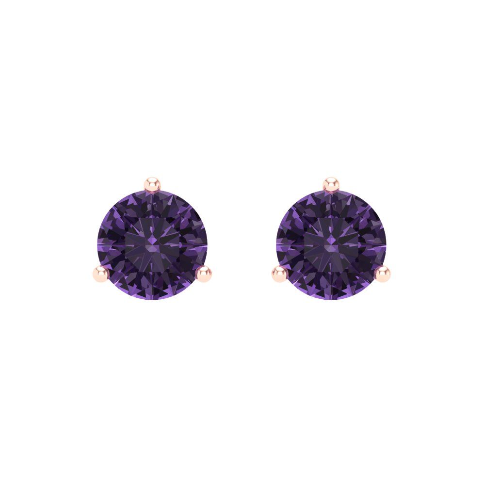 1.5cttw Alexandrite Gold-Plated 925 Silver Screw Back Stud Earrings