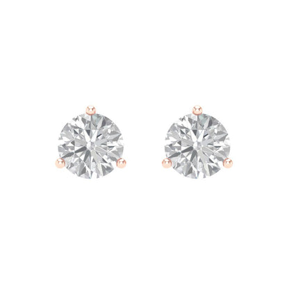 1.5 ctw Moissanite Studs Earrings | 6mm Round Cut White Gold Screw back | April Birthstone