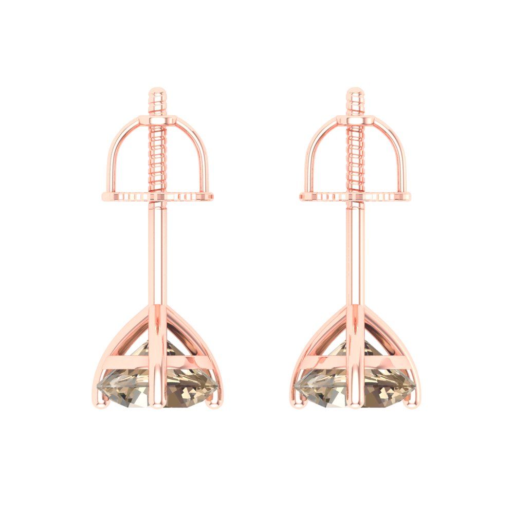 1.5 ctw Yellow Moissanite Studs Earrings | 6mm Round Cut White Gold Screw back | April Birthstone