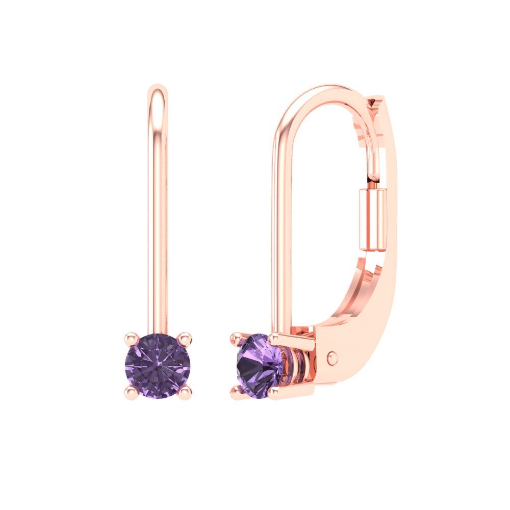 0.5cttw Alexandrite Gold-Plated 925 Silver Lever Back Drop Dangle Earrings