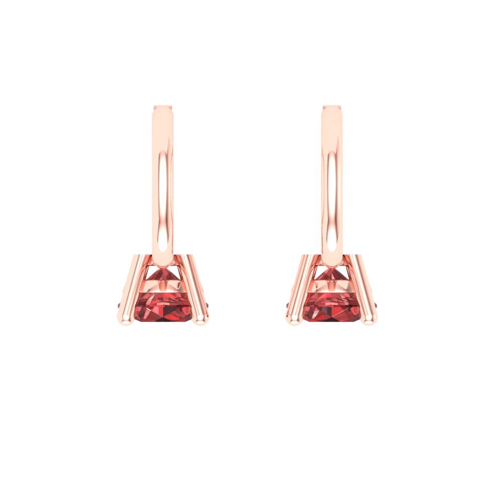 0.5 ctw Garnet Drop Dangle Earrings | 4.0mm Round Cut White Gold Lever Back | January Birthstone