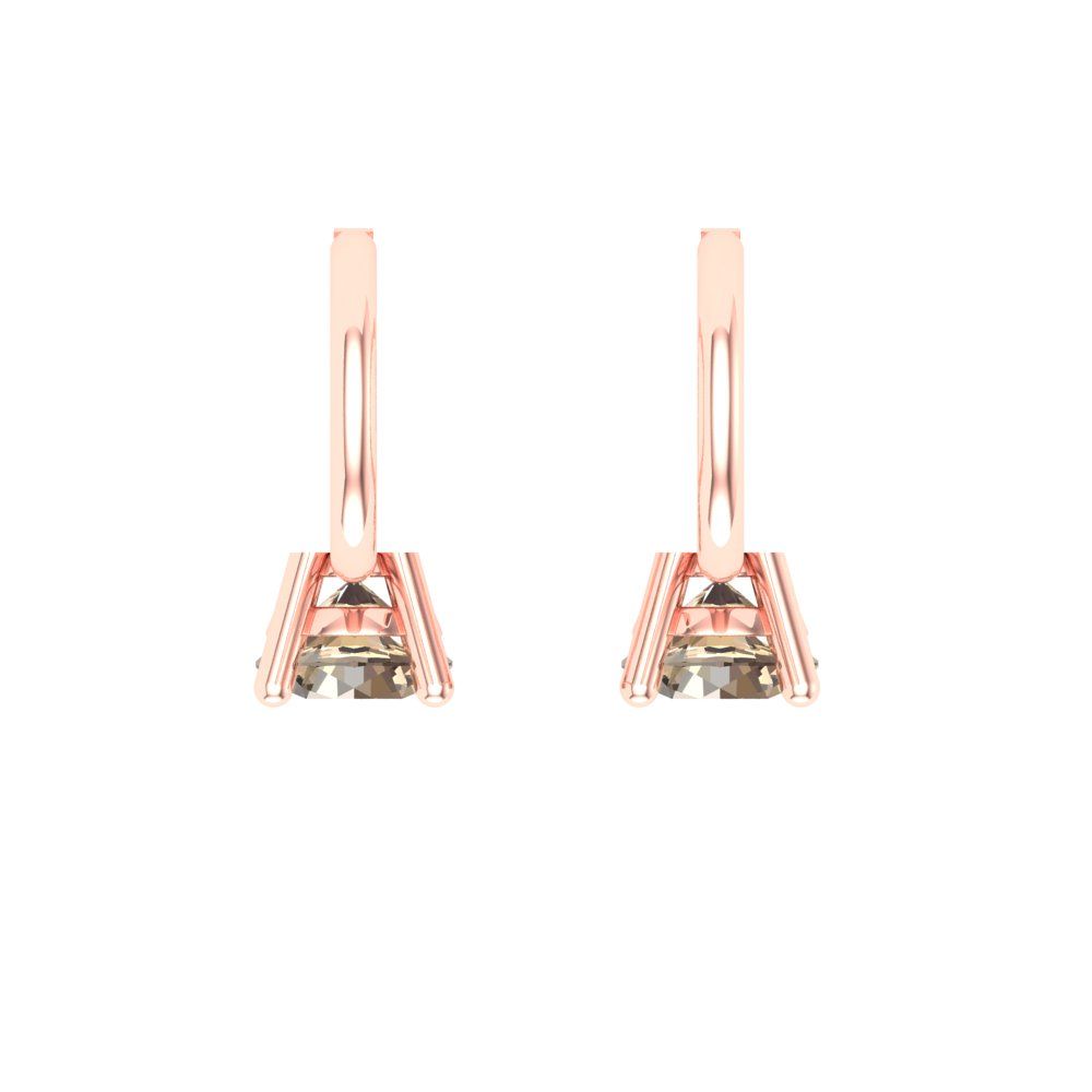 0.5 ctw Yellow Moissanite Drop Dangle Earrings | 4.0mm Round Cut White Gold Lever Back | April Birthstone