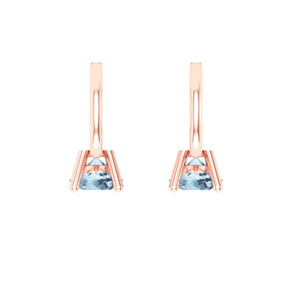 0.5cttw Aquamarine Gold-Plated 925 Silver Lever Back Drop Dangle Earrings