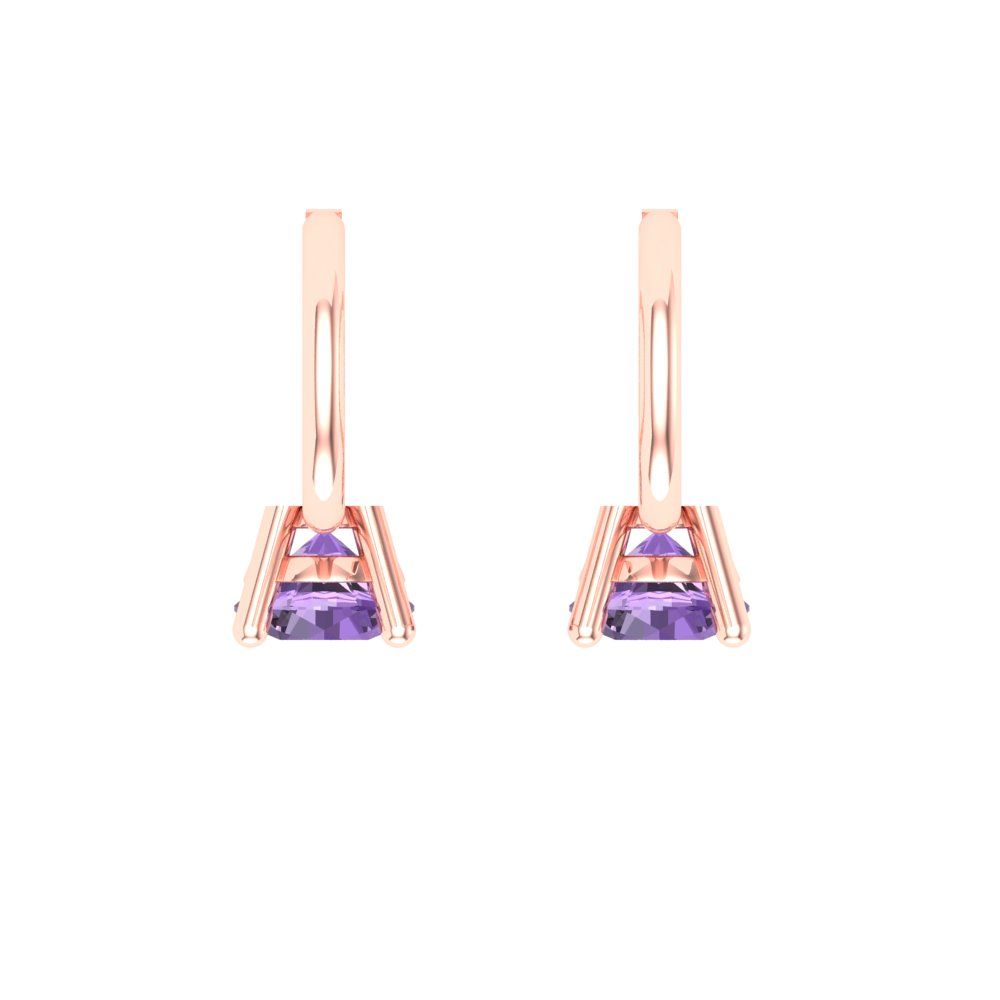 0.5 ctw Alexandrite Drop Dangle Earrings | 4.0mm Round Cut White Gold Lever Back | June Birthstone