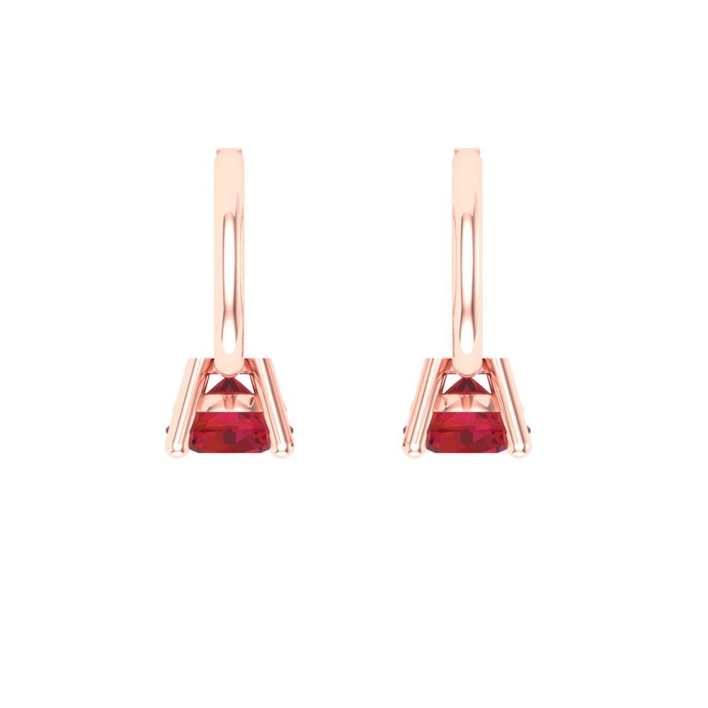 0.5 ctw Pink Tourmaline Drop Dangle Earrings | 4.0mm Round Cut White Gold Lever Back | April Birthstone