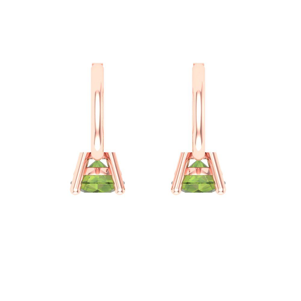 0.5 ctw Peridot Drop Dangle Earrings | 4.0mm Round Cut White Gold Lever Back | August Birthstone