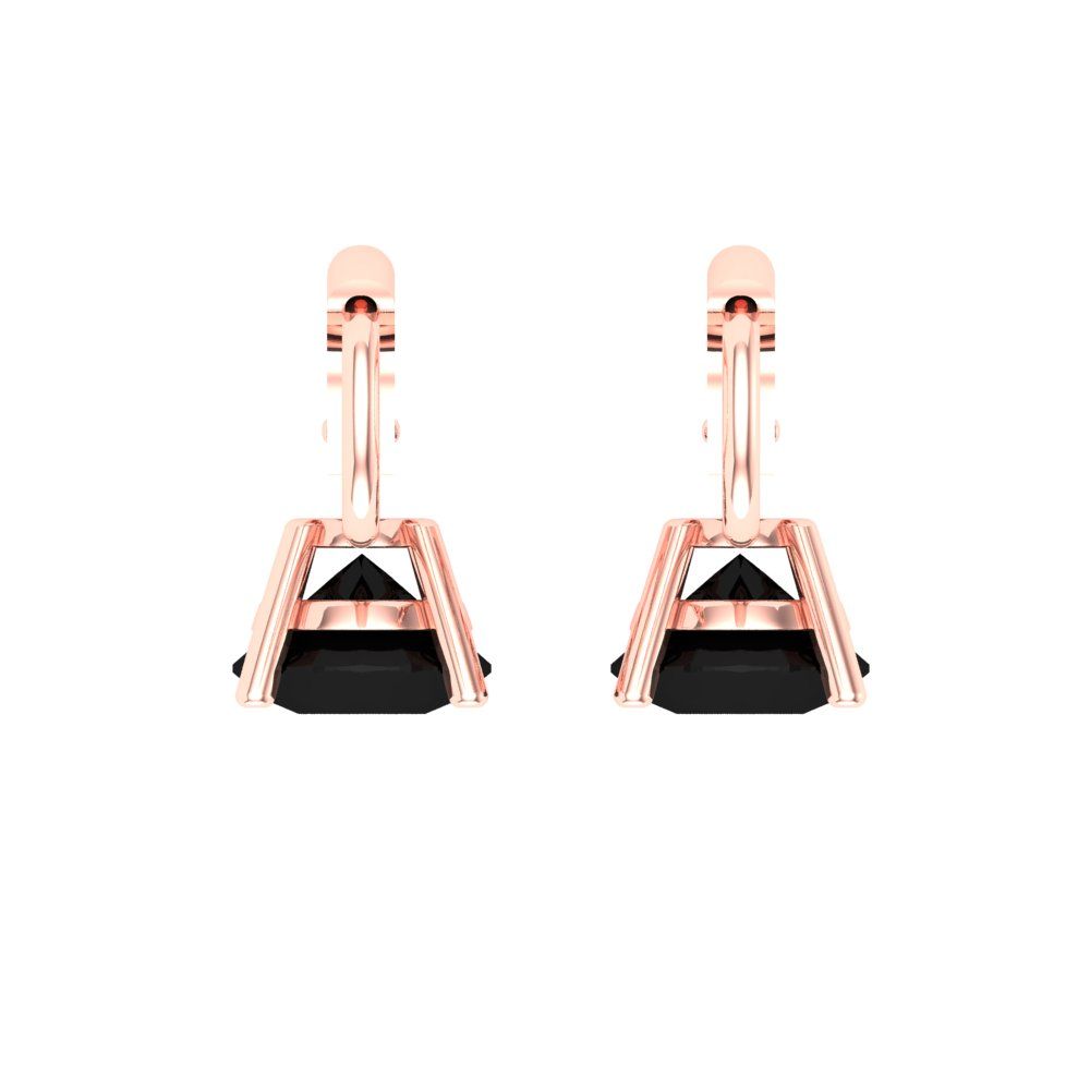 1.5 ctw Onyx Drop Dangle Earrings | 6mm Round Cut White Gold Lever Back | July Birthstone