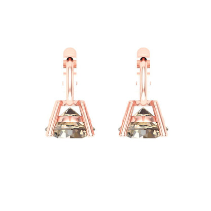 1.5 ctw Yellow Moissanite Drop Dangle Earrings | 6mm Round Cut White Gold Lever Back | April Birthstone
