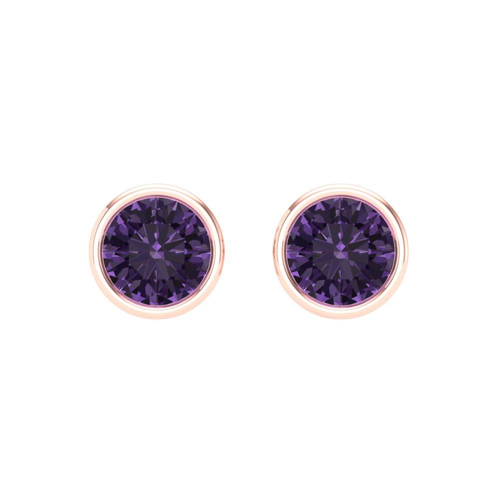 1cttw Alexandrite Gold-Plated 925 Silver Screw Back Stud Earrings